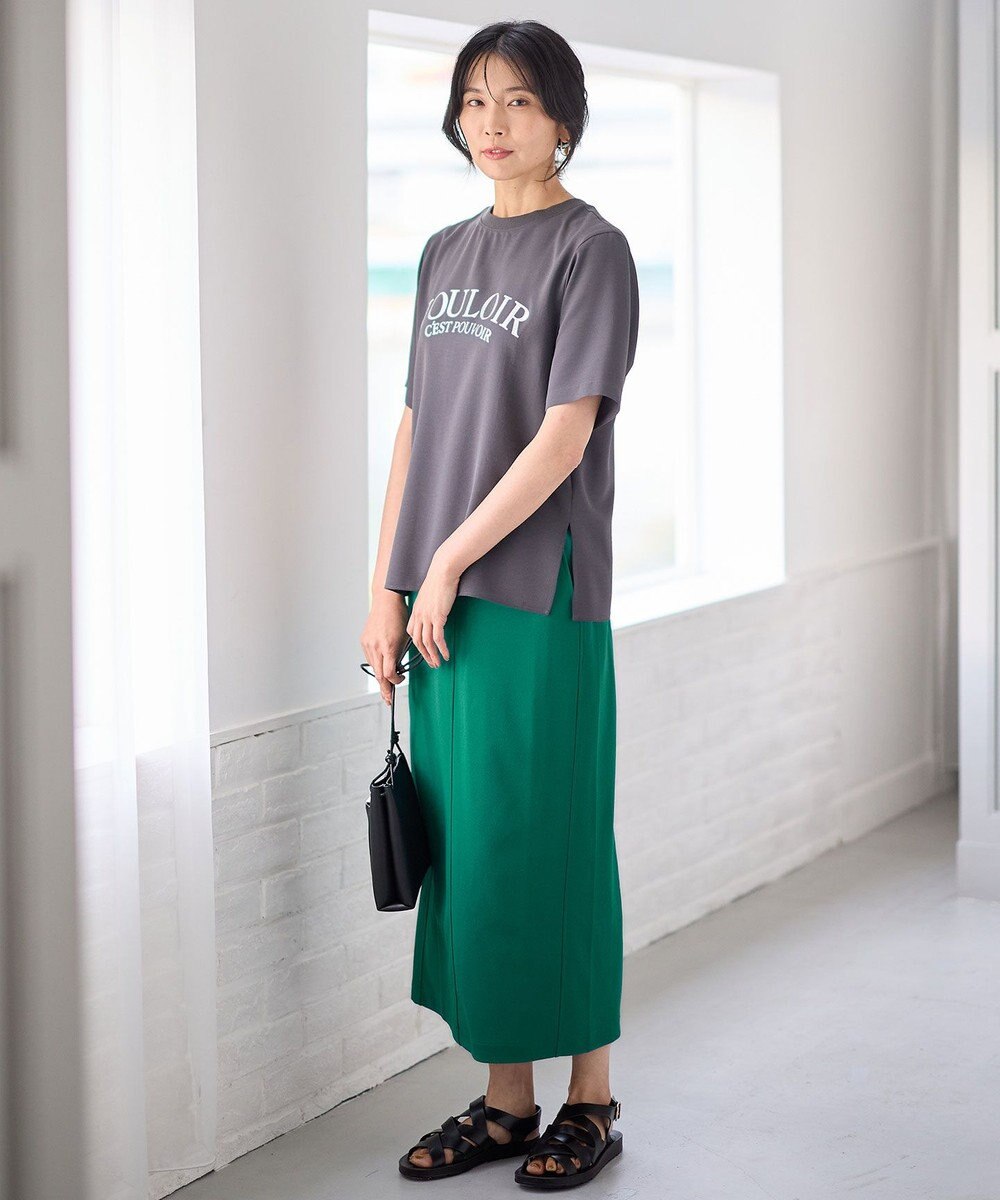 ANY L 【ウエストゴム】カットジョーゼットタイトスカート 