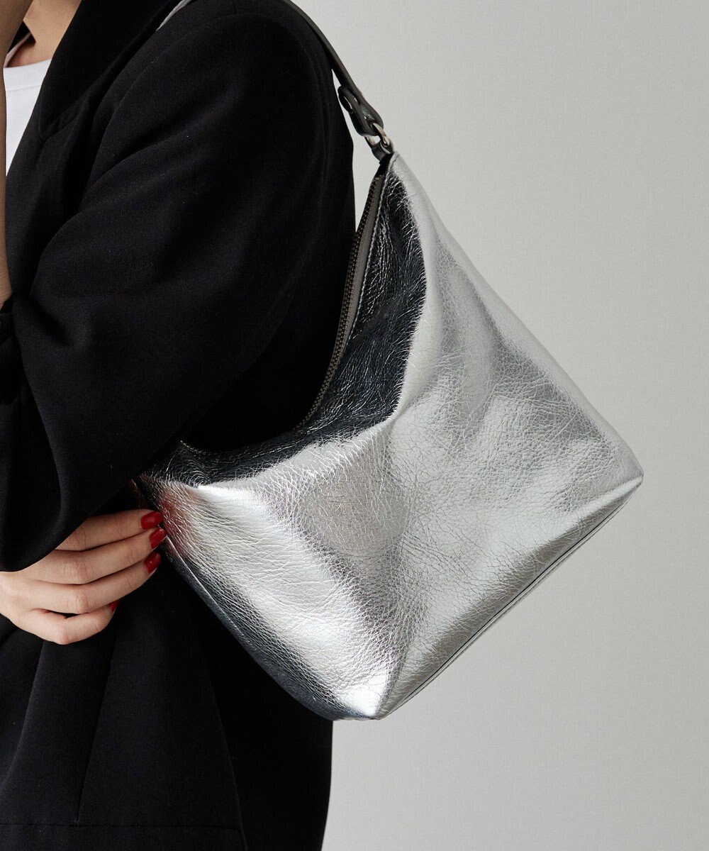 russet ソフトレザーシンプルショルダーバッグ【silver】(CE-1462) 