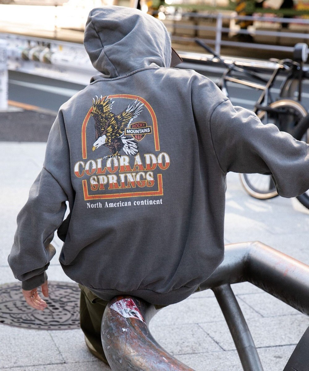 WEGO ピグメントグラフィックプルパーカー 