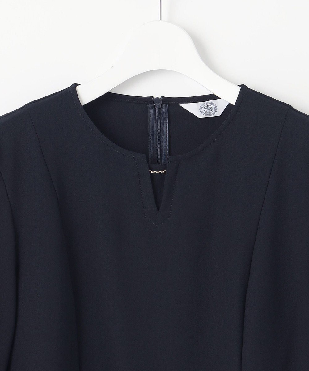 J.PRESS LADIES 【洗える】RELAXIONツイル クルーネック ブラウス 