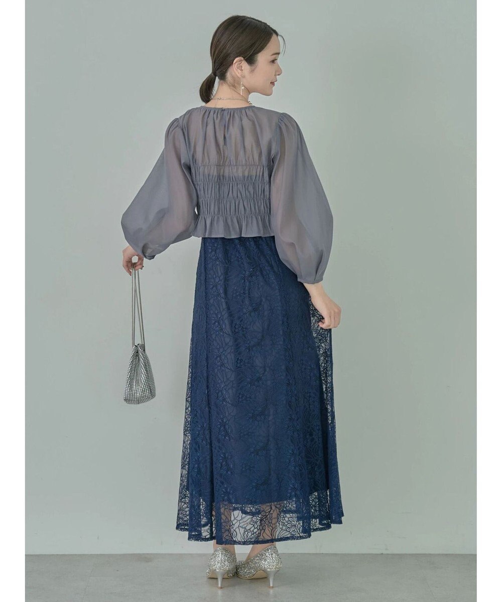 earth music&ecology ＳＥＴ２点　シースルーブラウス付きキャミワンピース 