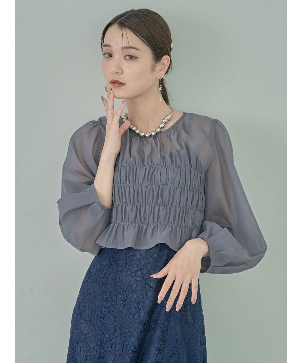 earth music&ecology ＳＥＴ２点　シースルーブラウス付きキャミワンピース 