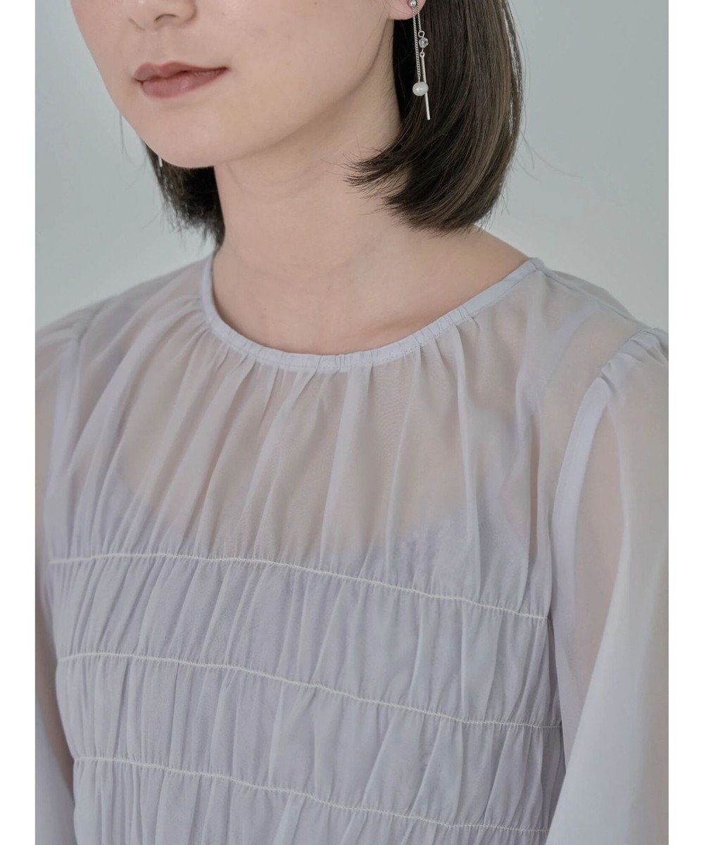 earth music&ecology ＳＥＴ２点　シースルーブラウス付きキャミワンピース 