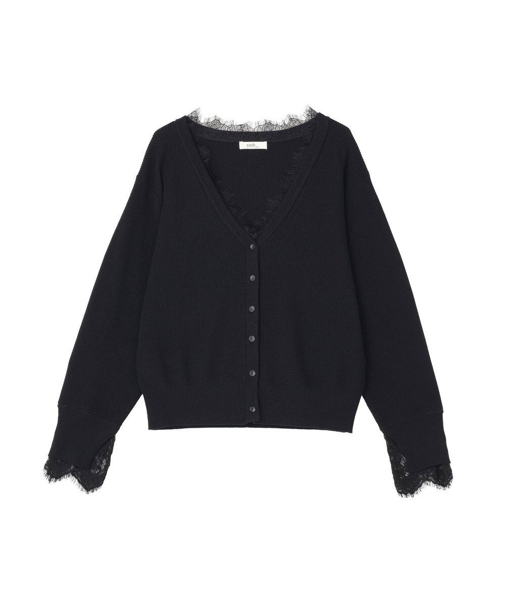 earth music&ecology レーストリムカーディガン 