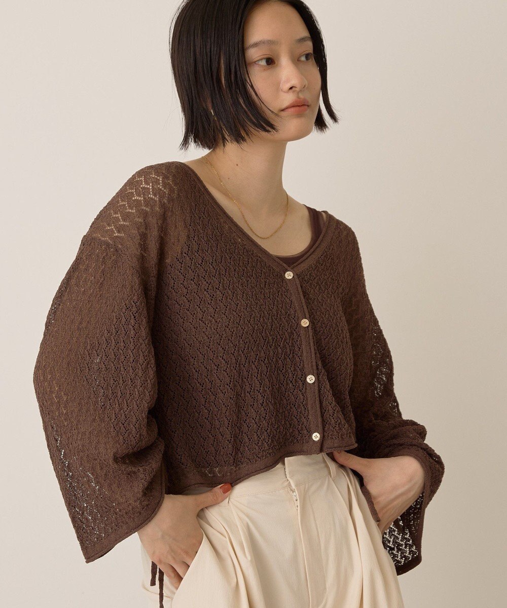 AMERICAN HOLIC 2WAYレース編みニットカーディガン 