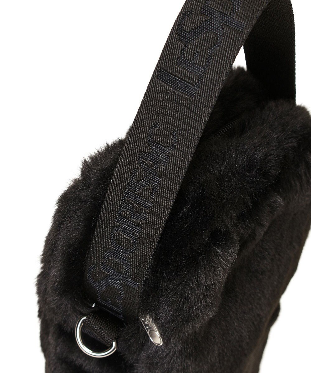 LeSportsac FUR MINI PHONE CROSSBODY/ブラックフラッフィーファー 
