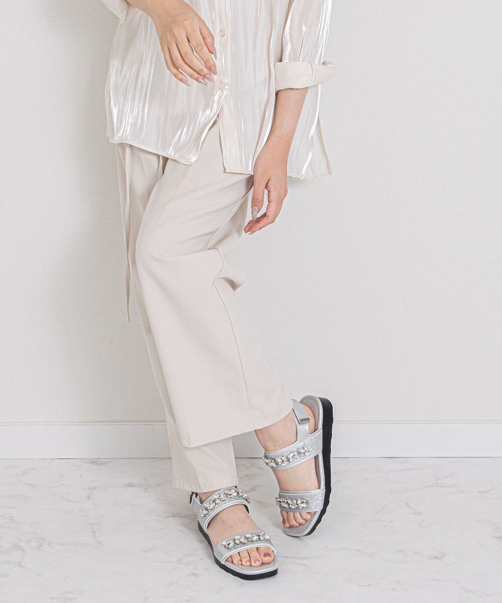 Bridget Birkin 【Bridget Birkin】ダブルベルトビジューサンダル 