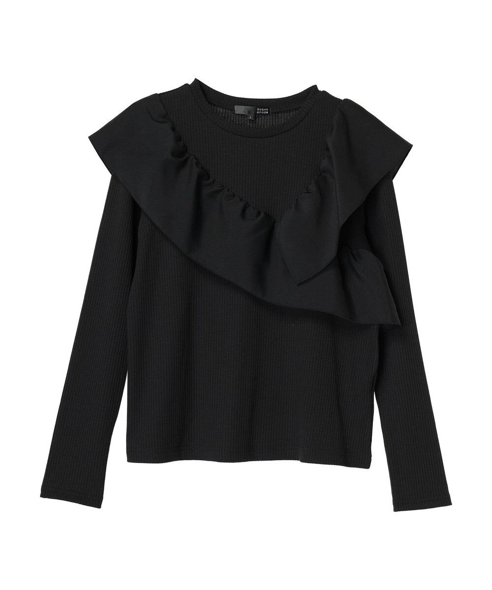 Green Parks ・ＳＵＧＡＲ　ＳＰＯＯＮ　アシンメトリーフリルロンＴＥＥ 