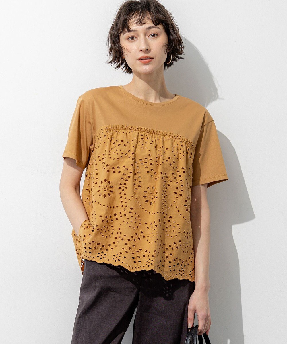 23区 【先行予約】カットワークエンブロイダリー スカラップヘム トップス 