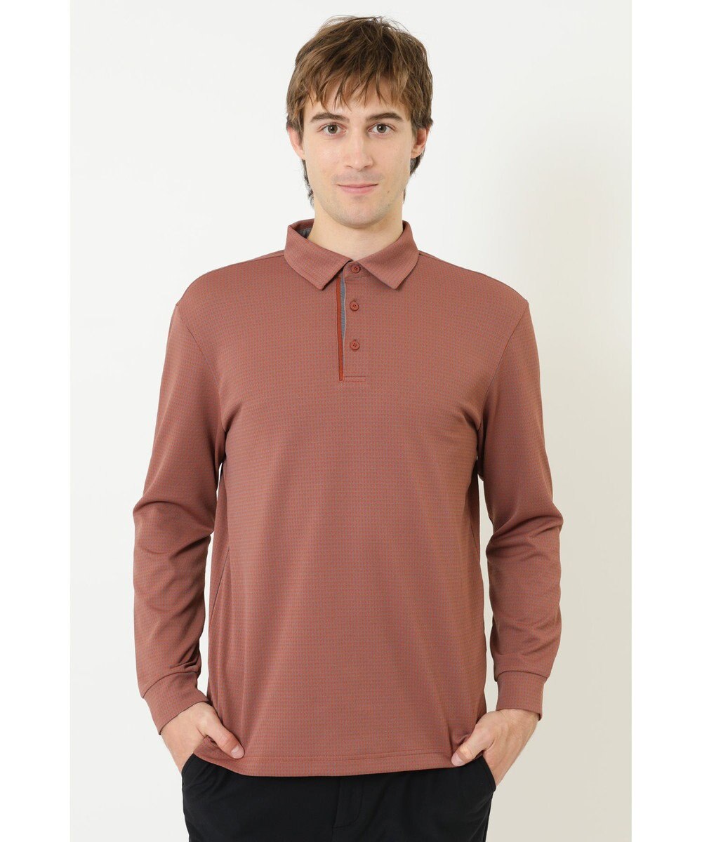 DAKS 【DAKS GOLF】 ジャガード長袖ニットポロ 