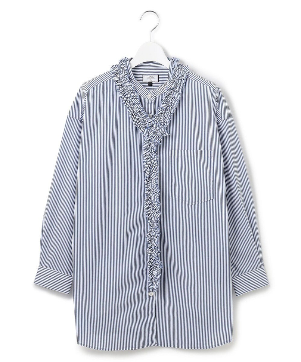 J.PRESS YORK STREET 【WOMEN】ワンウォッシュタイプライター フリルレイブラウス 