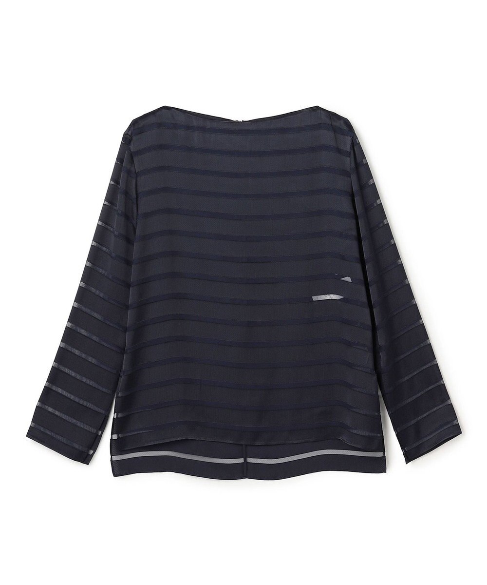 BEIGE， HAUYNITE / ボーダーシアー ボートネックブラウス 