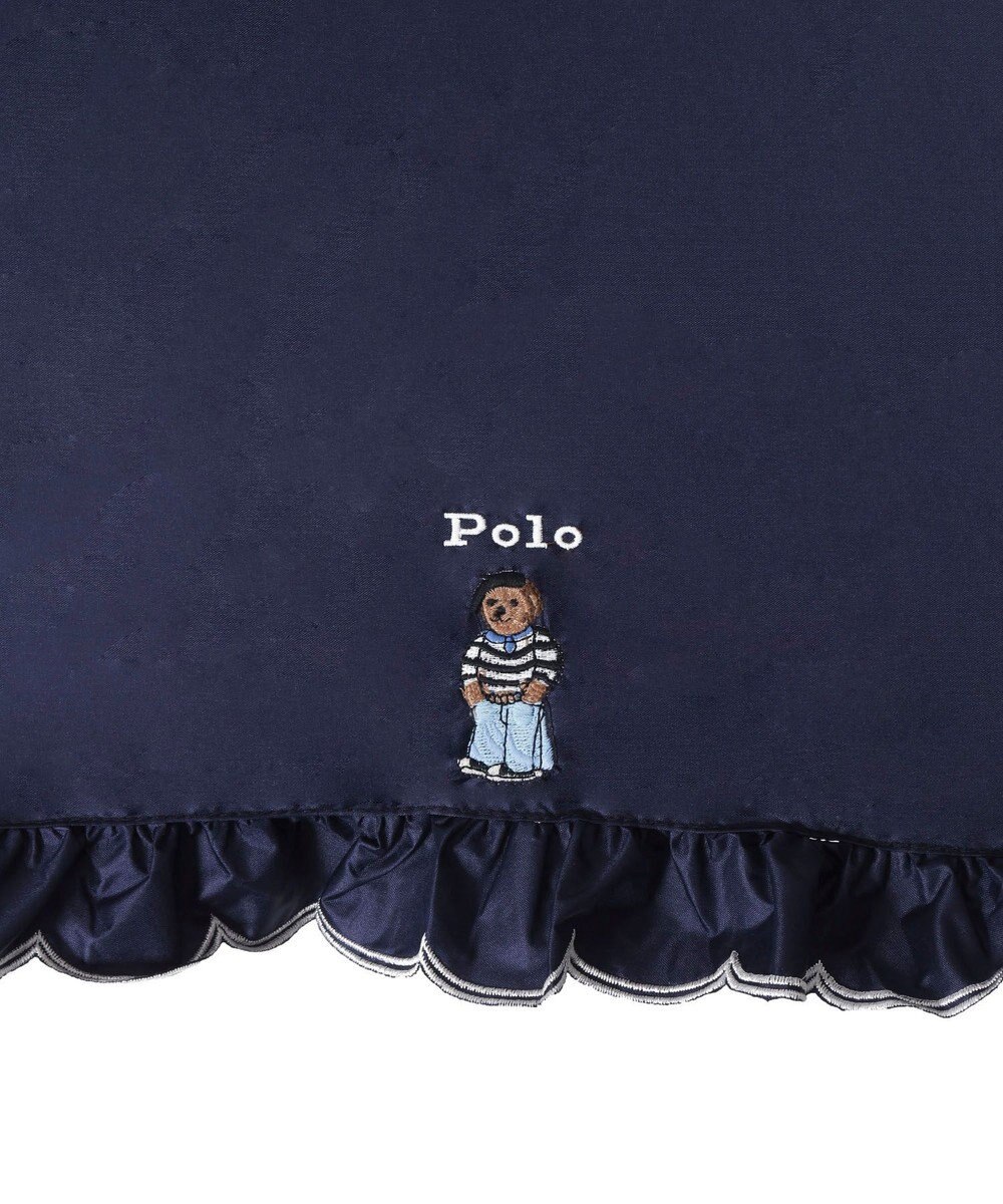 MOONBAT 【WEB限定】POLO RALPH LAUREN（ポロ ラルフローレン）晴雨兼用日傘 長傘 ワンポイントベア刺繍 フリル 一級遮光 遮熱 UV 