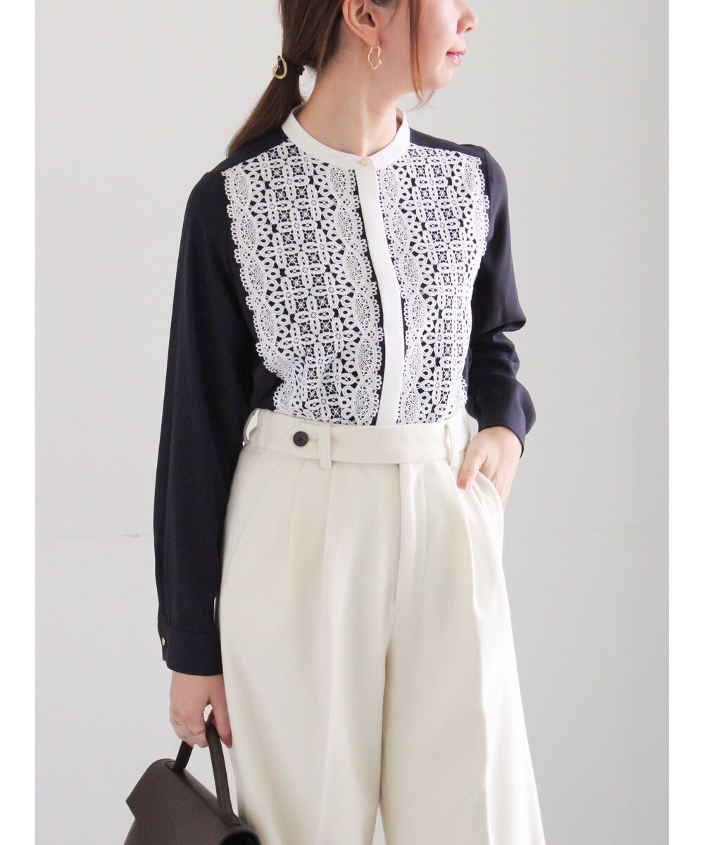 Te chichi 【WEB限定カラーあり】フロントレースブラウス 