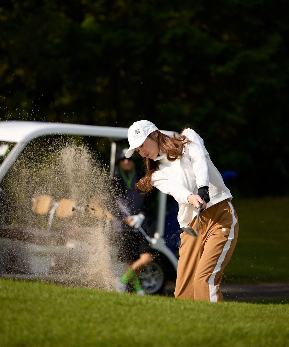 PW CIRCULUS 今が旬トップス！【ドライな肌触り / UV遮蔽率98.9% UVカット / ストレッチ】【WOMEN】ワッフルハーフジップ  ゴルフウェア レディース 