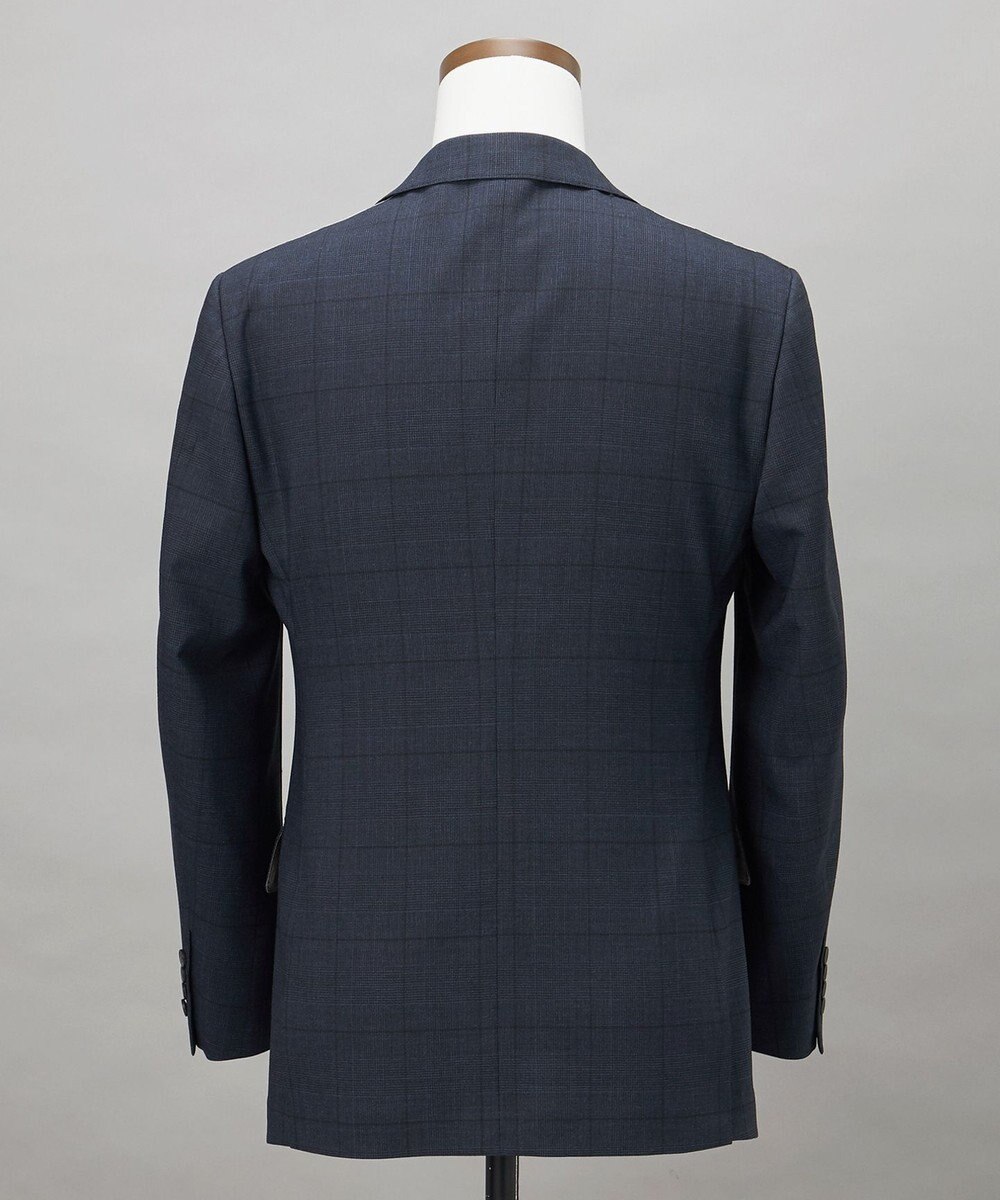 GOTAIRIKU シワになりにくい【御幸毛織/みゆきけおり】DRYSPINNER 平織スーツ_ネイビー格子 