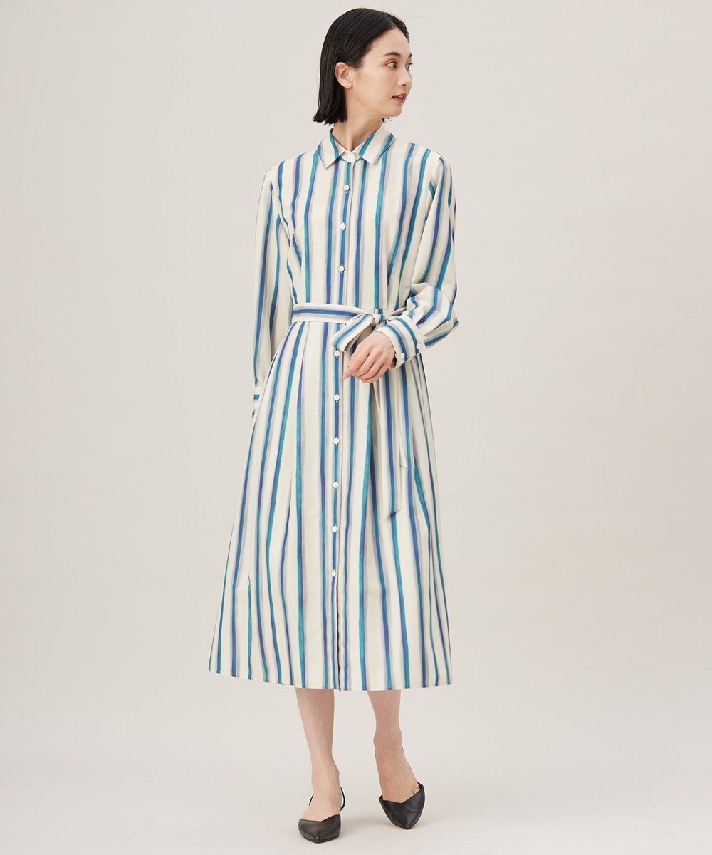 自由区 S 【カタログ掲載・洗える】ストライププリント ワンピース 