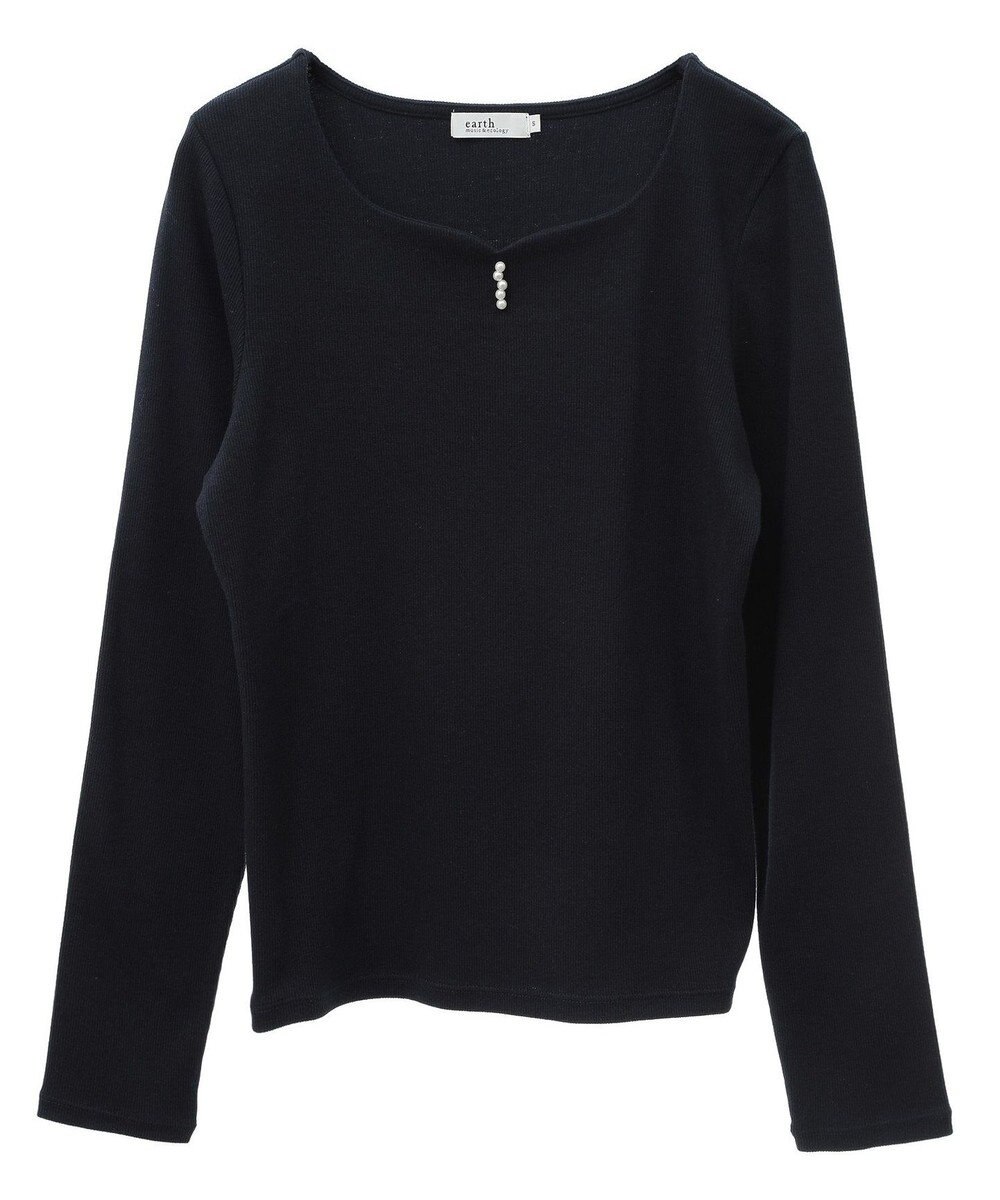 earth music&ecology ハートネックパールプルオーバー 