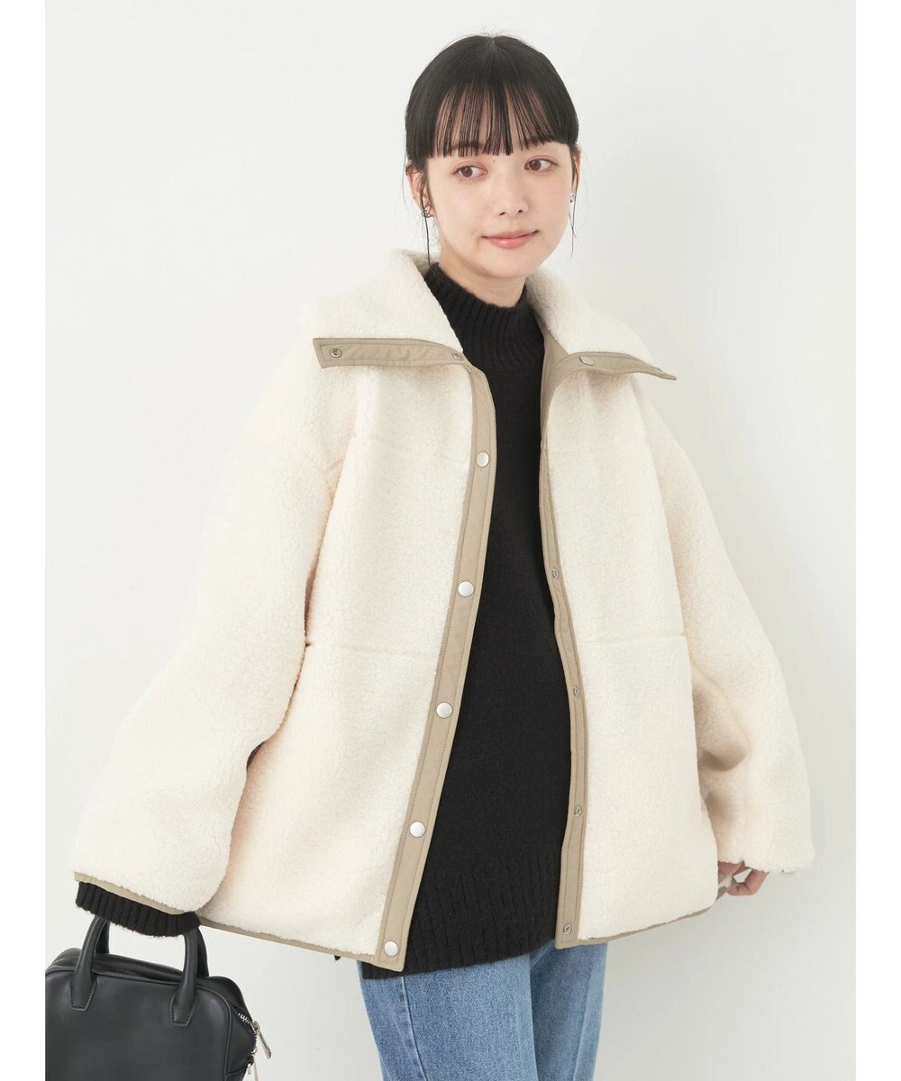 earth music&ecology リバーシブルボアブルゾン 