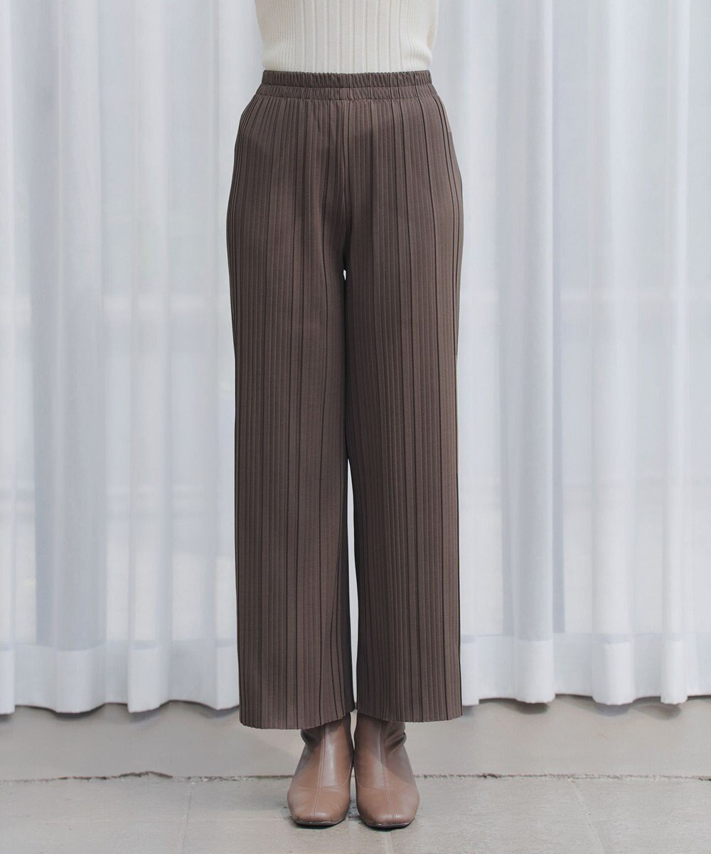 Tiaclasse 裏起毛ボックスプリーツパンツ 