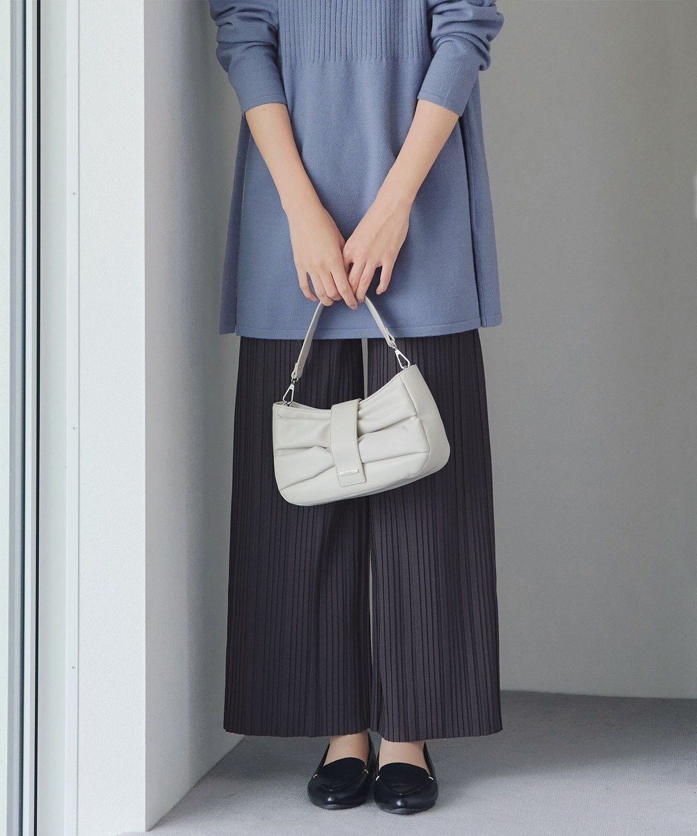 Tiaclasse 裏起毛ボックスプリーツパンツ 