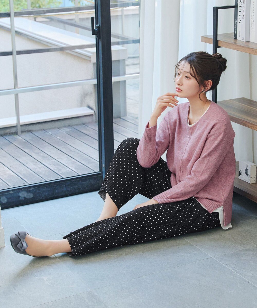 Tiaclasse 裏起毛ボックスプリーツパンツ 