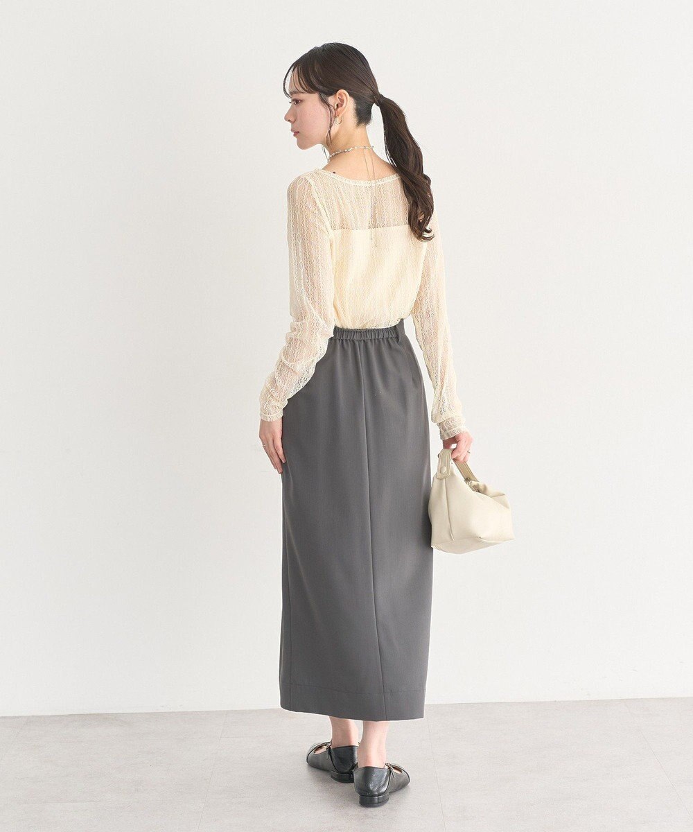 earth music&ecology レースドッキングボートネックプルオーバー 