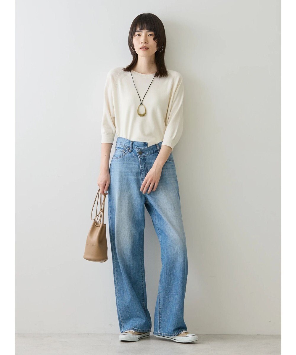 AMERICAN HOLIC ＵＶカットラグラン５分袖ニットプルオーバー 