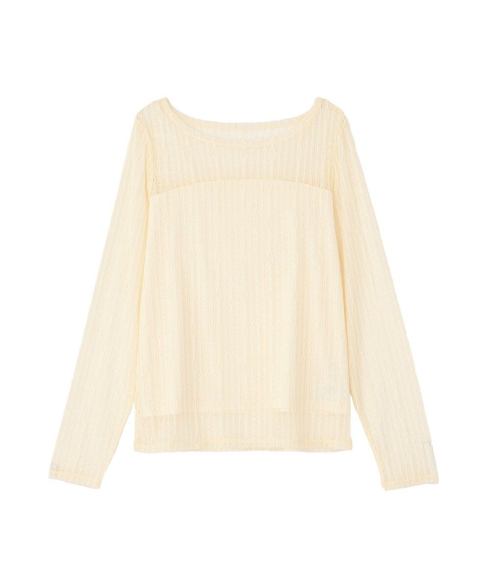 earth music&ecology レースドッキングボートネックプルオーバー 