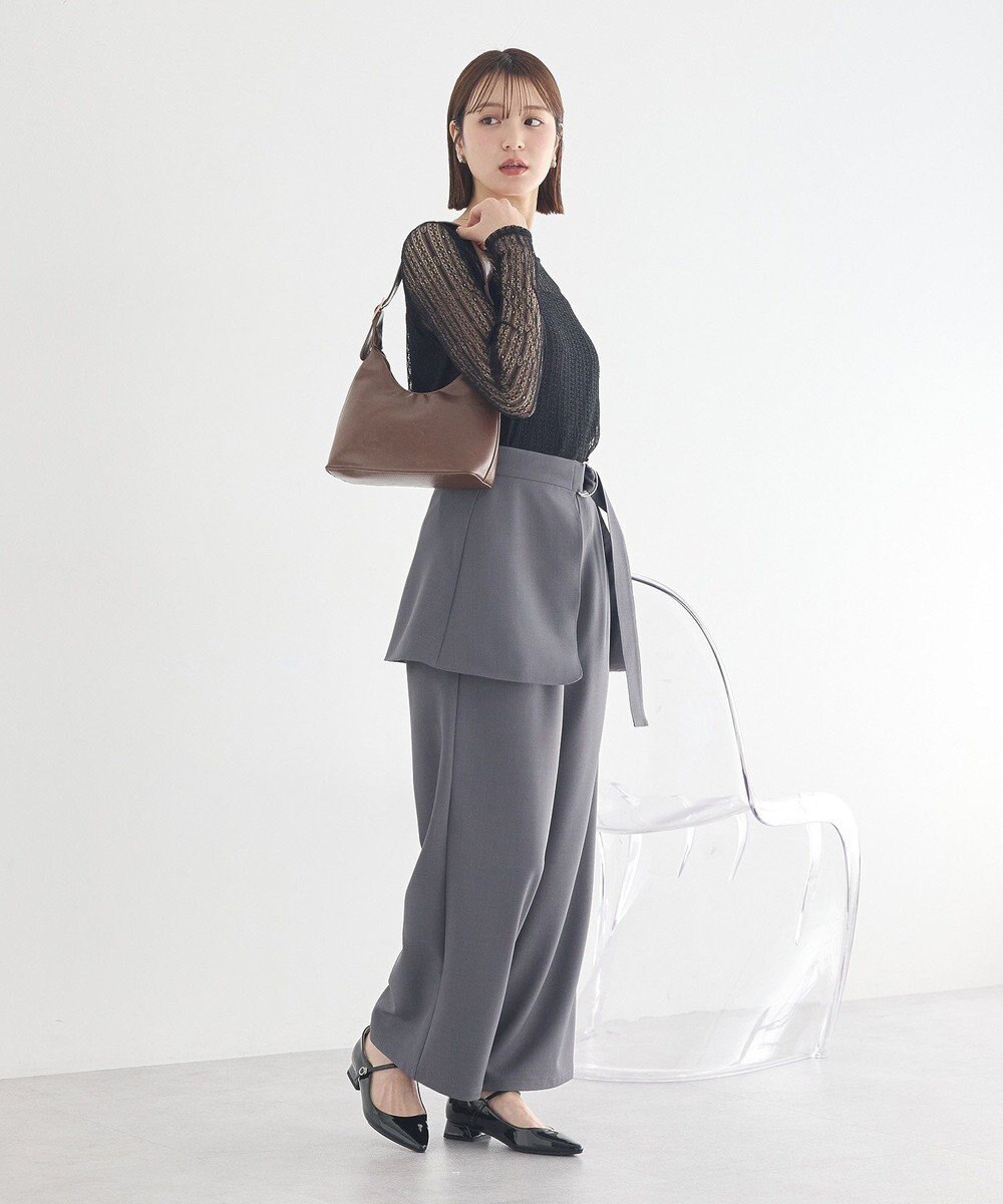 earth music&ecology レースドッキングボートネックプルオーバー 