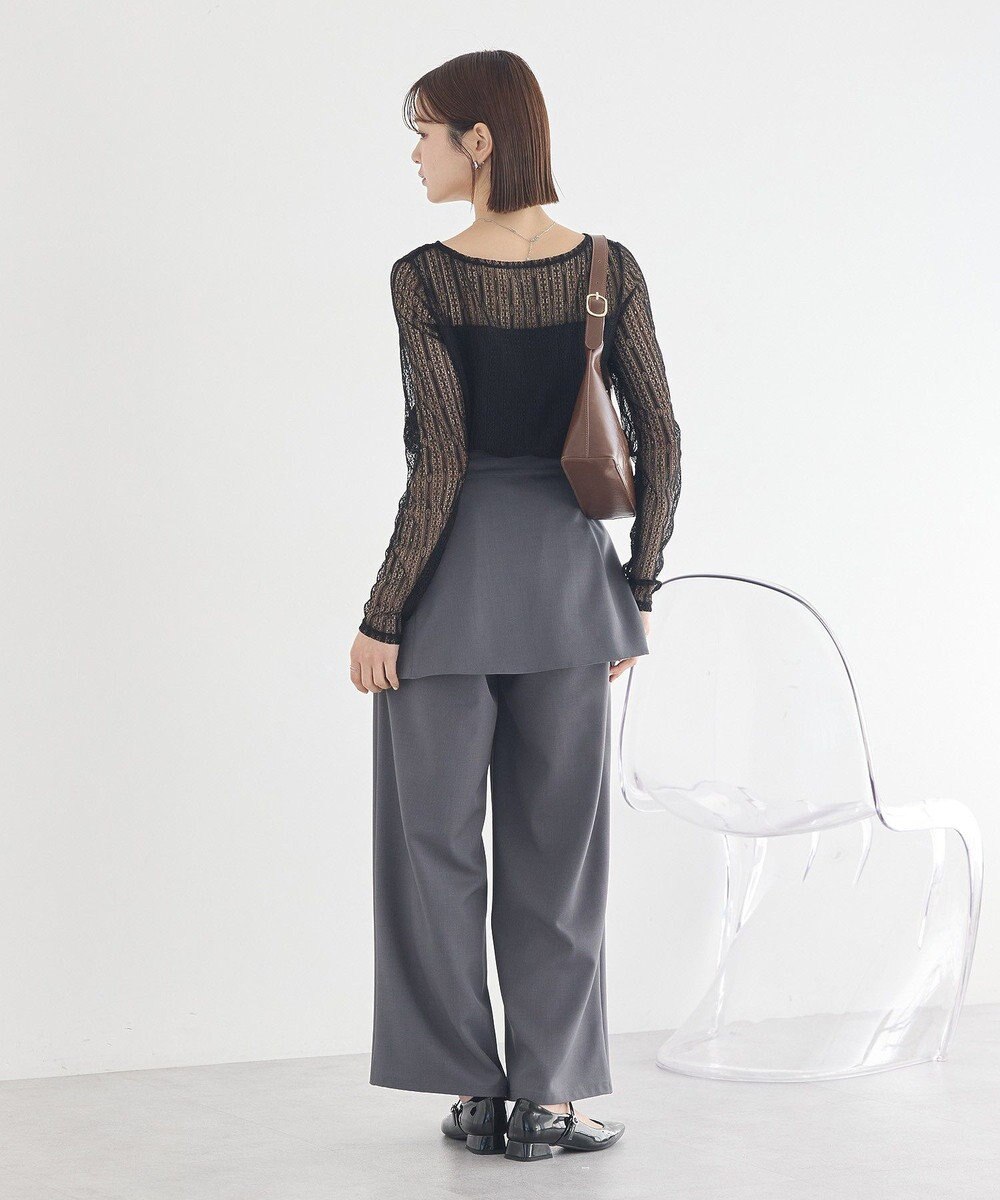 earth music&ecology レースドッキングボートネックプルオーバー 