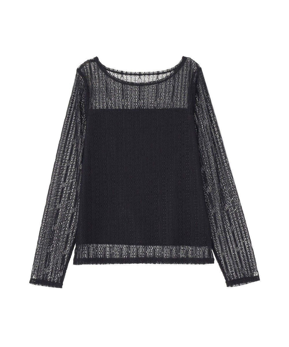 earth music&ecology レースドッキングボートネックプルオーバー 