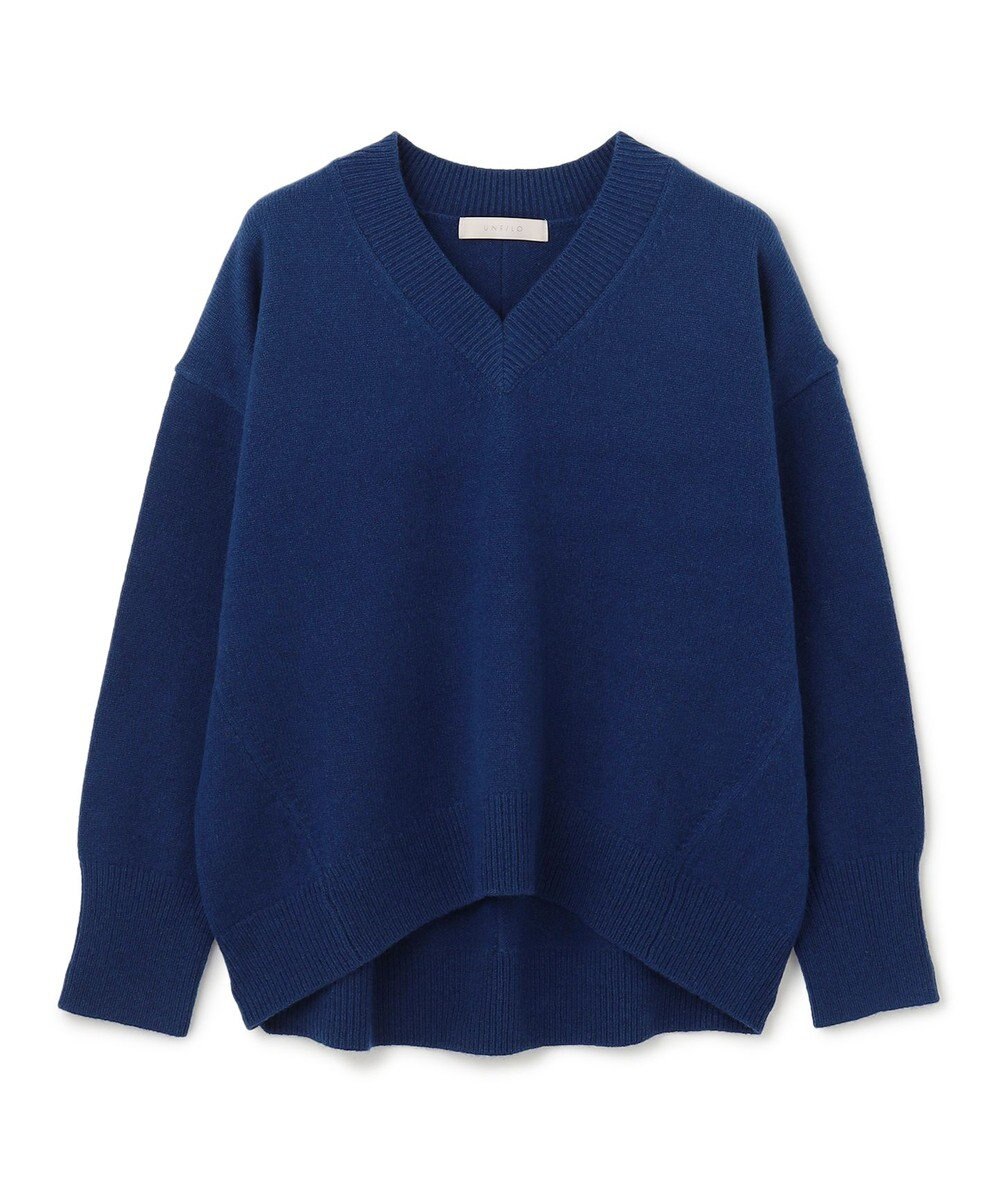 UNFILO ウールカシミヤ Vネックニット 
