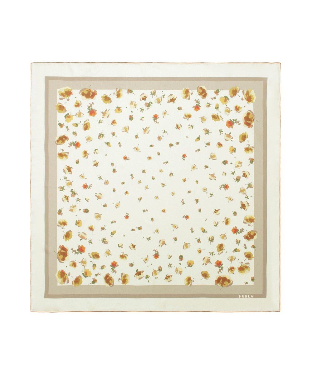 MOONBAT FURLA(フルラ)シルクツイル 水彩フラワー スカーフ 88cm×88cm 