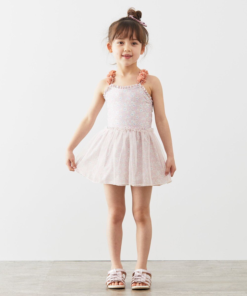 ANY KIDS 花柄チュールワンピース水着 