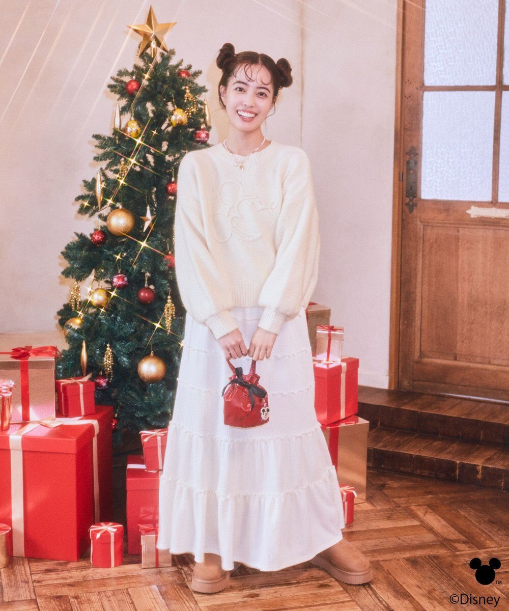 earth music&ecology 【予約】Disney/ミッキーコード刺繍ニットプルオーバー 