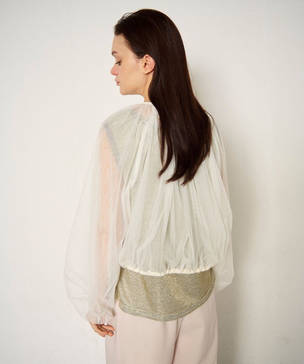 GRACE CONTINENTAL ギャザーチュールブルゾン 