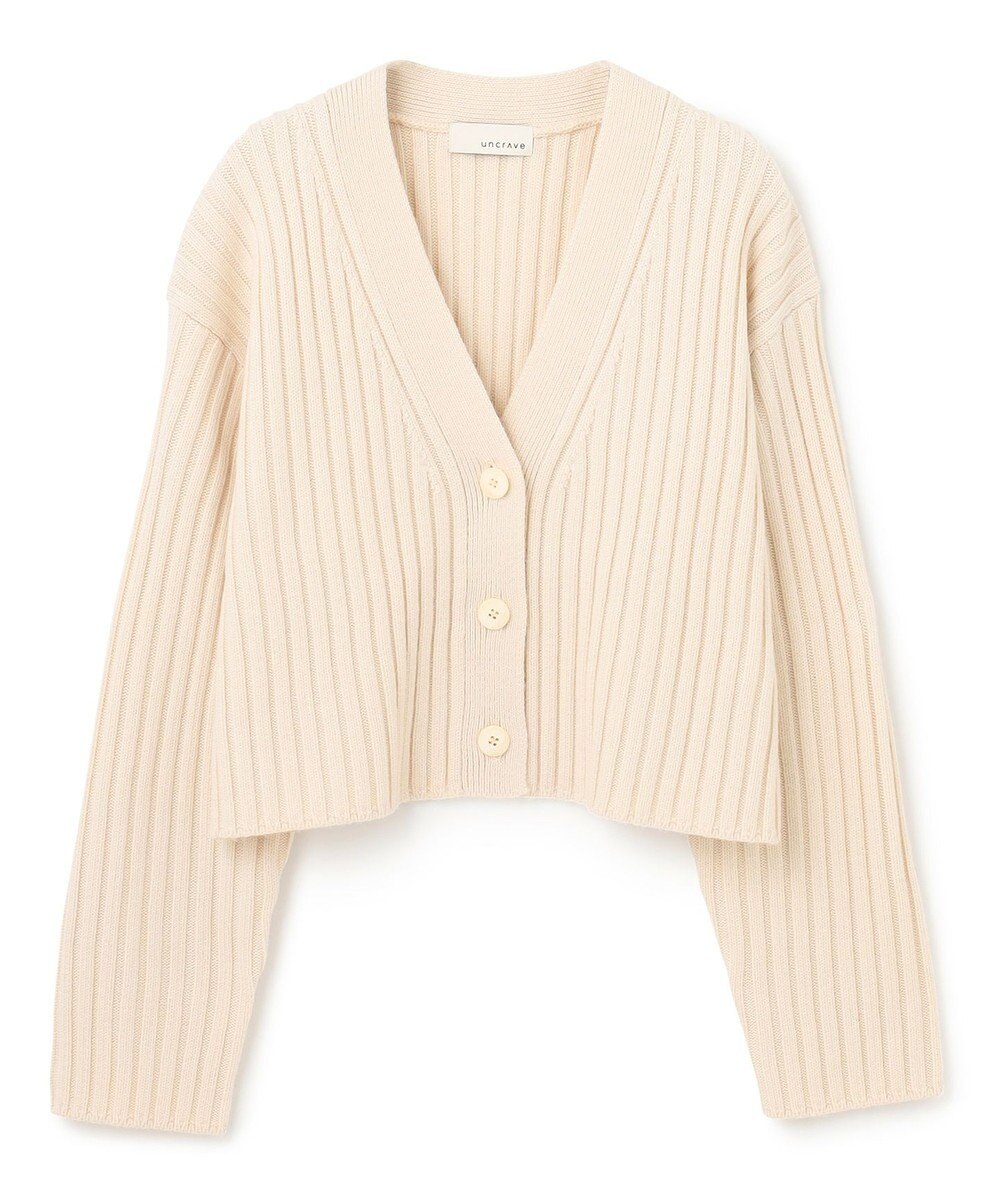 uncrave 【洗える】メリノウール ショートカーディガン（uncrave WHITE） 