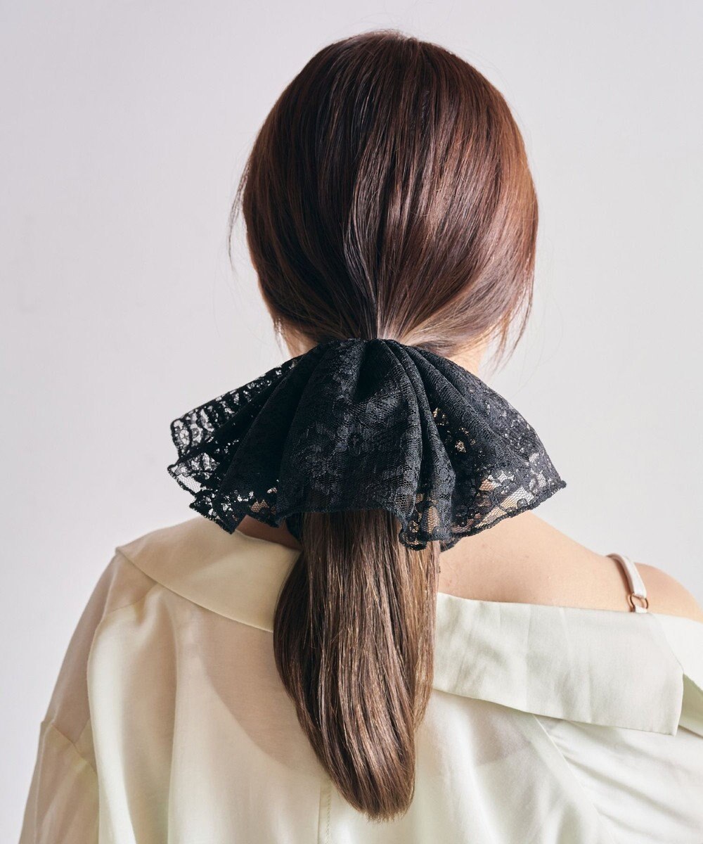 Phoebe ビッグフリルシュシュ　ブラック 