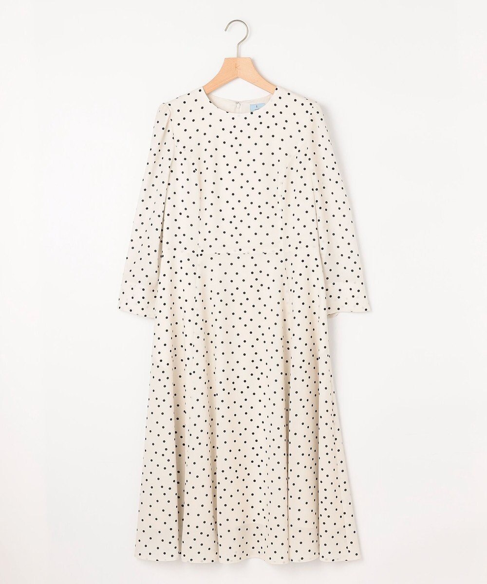 組曲 ドットジョーゼットプリント ワンピース 