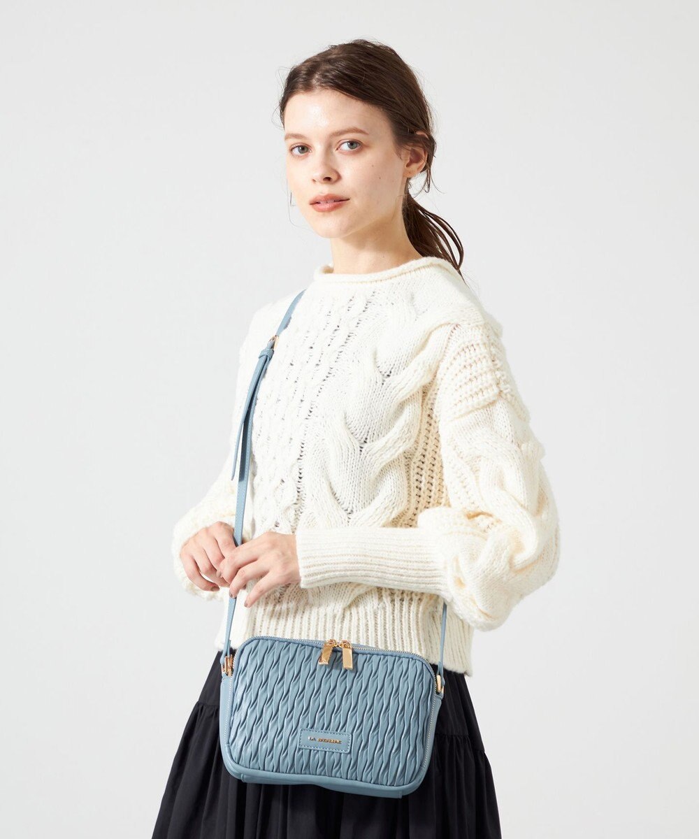 LA BAGAGERIE ランダムプリーツショルダーバッグ 