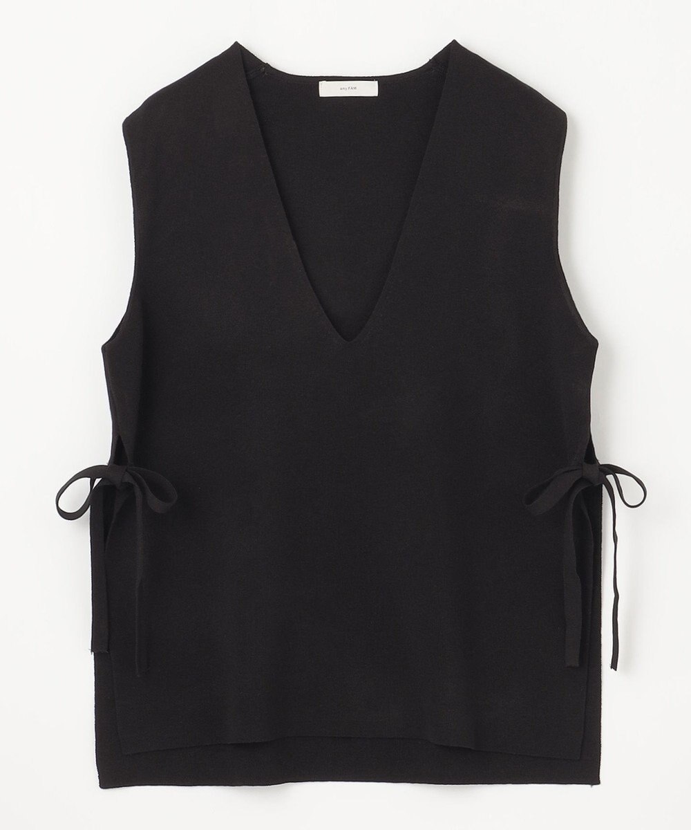 ANY L 【洗濯機可】サイドリボン ニットベスト 