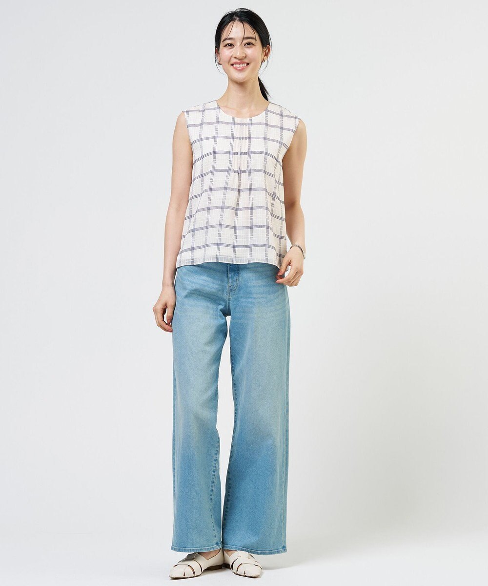 J.PRESS LADIES S 【WEB限定】シアーチェック ノースリーブ カットソー 