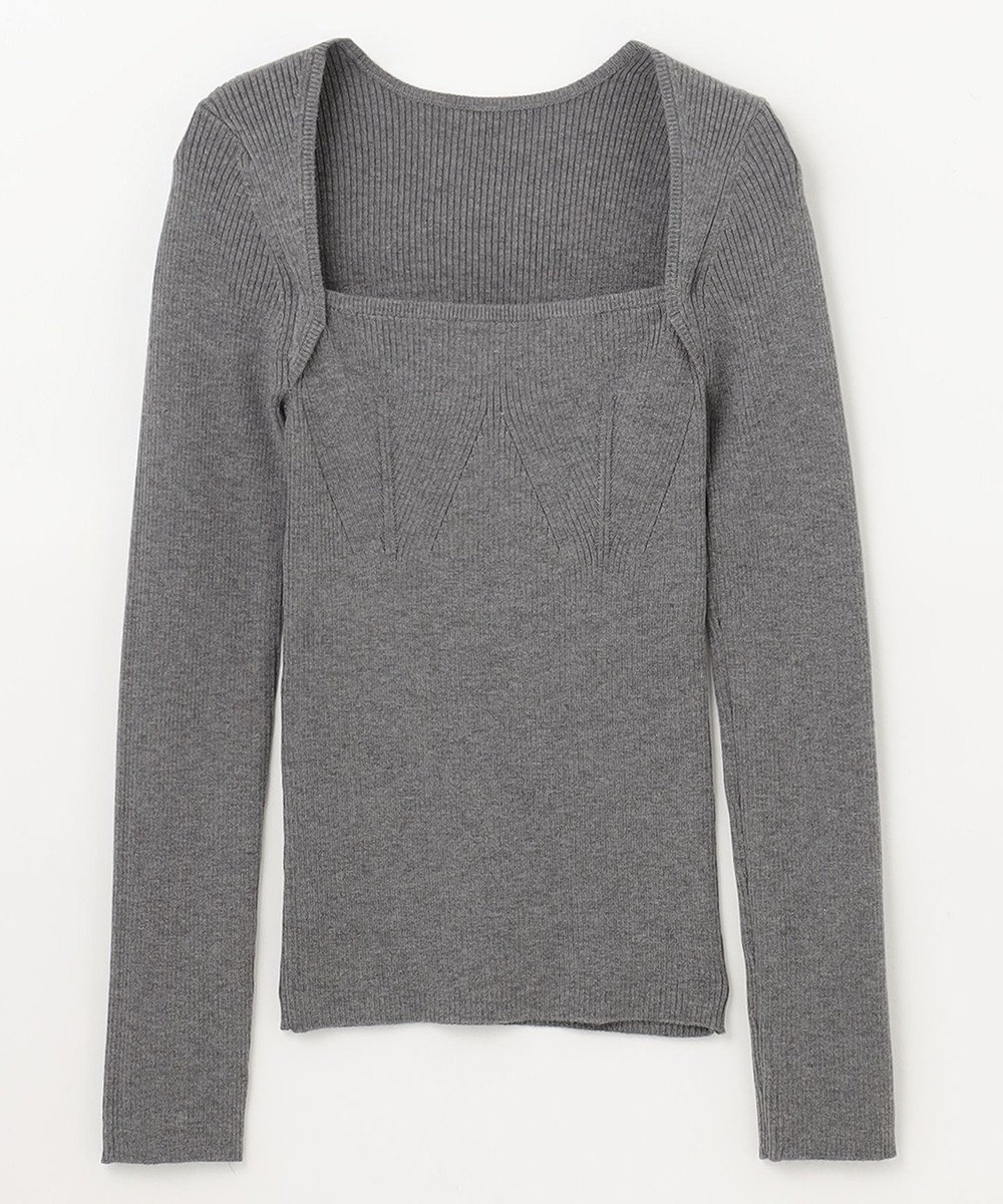 GRACE CONTINENTAL スクエアネックリブトップ 