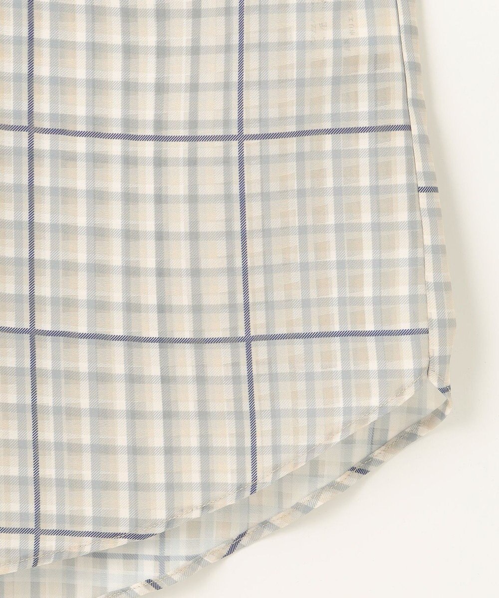 組曲 L 【洗える】シアーチェック ブラウス 