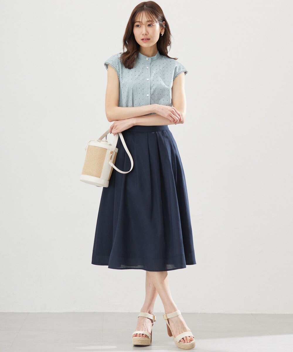 組曲 L エンブロイダリーレースノースリーブ ブラウス 