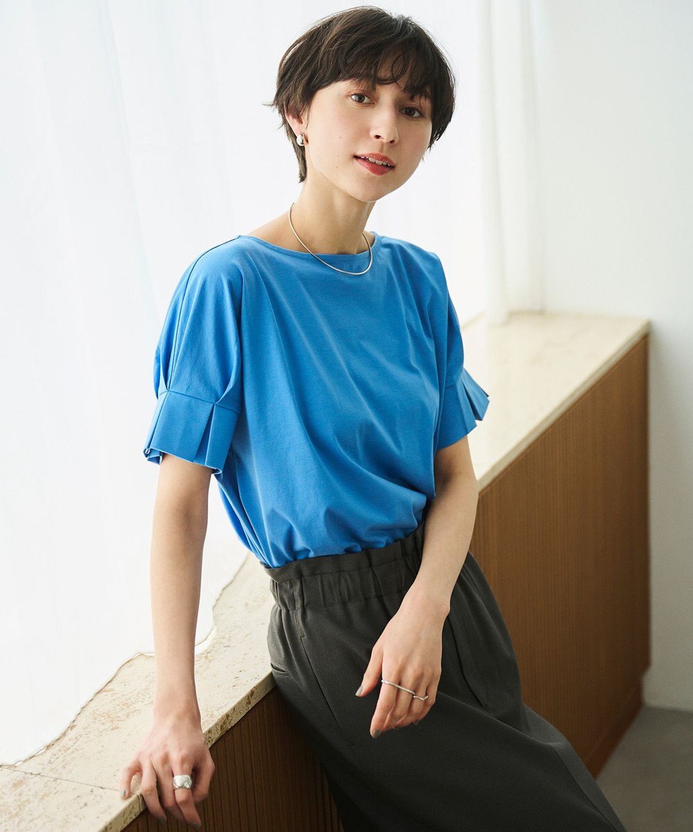 #Newans 【乾燥機可能/接触冷感】タックスリーブカットソー 