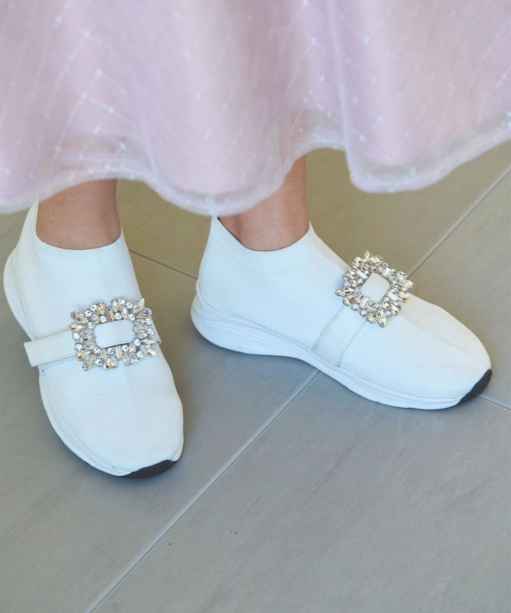 Feroux ビジュー付きニット スニーカー 