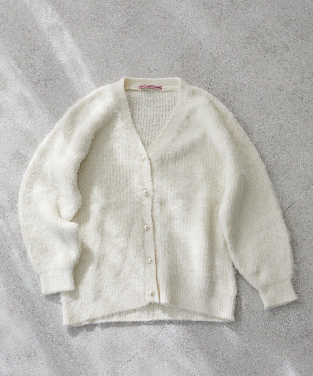 Maison de FLEUR フェザーヤーンカーディガン 
