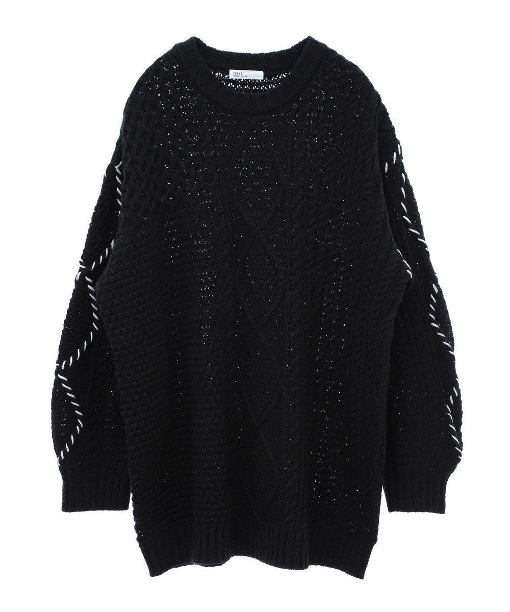 CRAFT STANDARD BOUTIQUE ハンドステッチケーブルニットチュニック 
